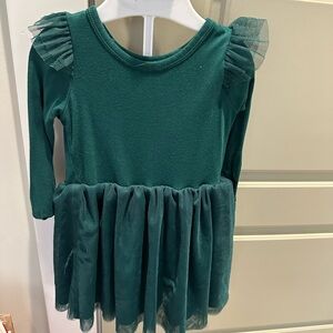 Kids Green Long Sleeve Dress